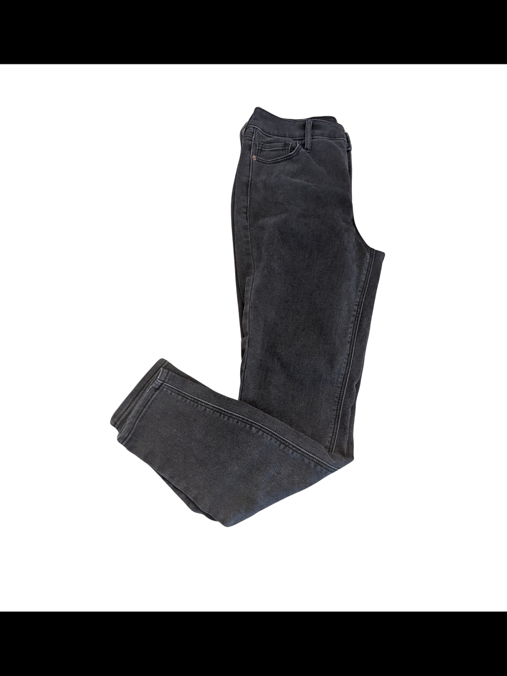 EUC Old Navy Womens 10 High Rise Rockstar Super Skinny Black Jean Built In Warm